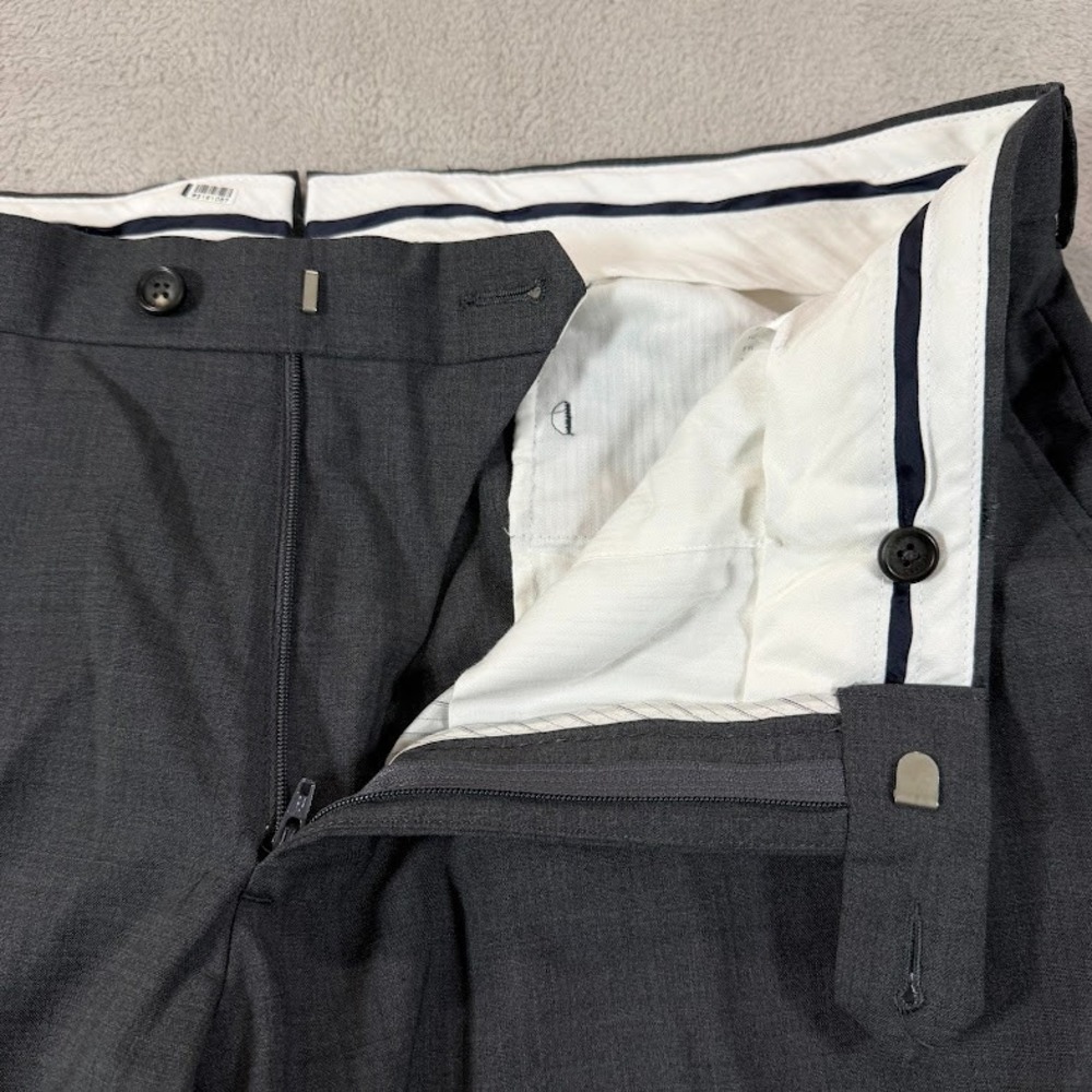 Proper Cloth Pants Mens 36x25 Short Gray Tropical Wool Reg Fit Dress Trousers - Picture 6 of 14